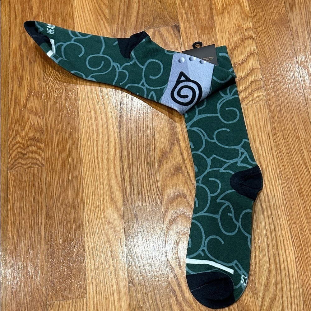 HGC tall crew socks graphic design Green Patterned Socks large / xl new - Picture 7 of 7